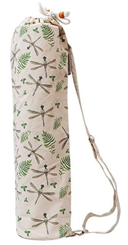 Watercolor Dragonfly Pattern Printed Canvas Yoga Mat Bags Carriers Was_41