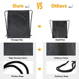 BeeGreen 2 Pieces 22.4"L x 18.1"W Drawstring Backpack Bags Bulk X-Large Sports Cinch Sack Gym String Bags Machine Washable Black