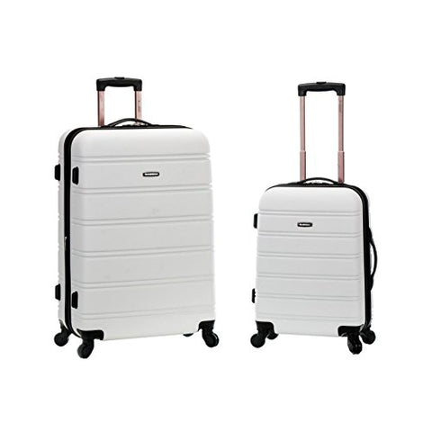 Rockland 20 Inch 28 Inch 2 Piece Expandable Abs Spinner Set, WHITE