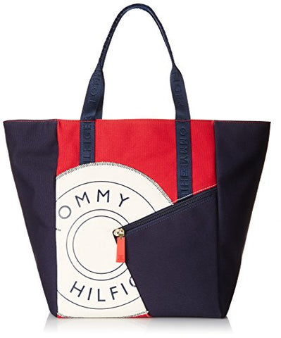 Tommy Hilfiger Sporty Rugby 2 Canvas Travel Tote, Navy/Red/Natural, One Size