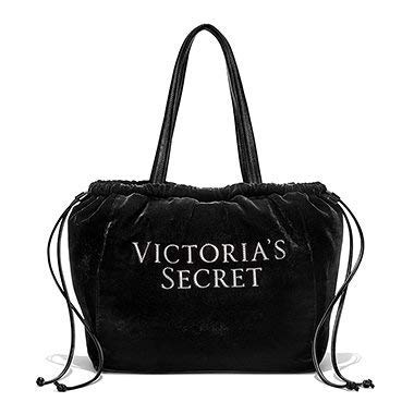 Victoria's Secret Luxe Velvet Tote Black