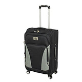 Chariot Prato 3 Piece Lightweight Upright Spinner Luggage Set, Black, One Size