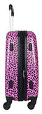 3Pc Luggage Set Hardside Rolling 4Wheel Spinner Carryon Travel Case Poly Pink Cheetah