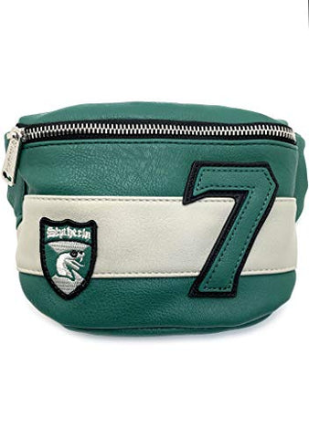 Loungefly x Harry Potter Slytherin Crest No. 7 Fanny Pack (One Size, Green/Grey)