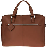 Bugatti Manhattan Leather Slim 15.6" Laptop Briefcase with Tablet Pocket Cognac