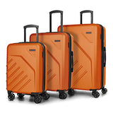 Swiss Mobility - LGA Collection - 3 piece luggage set, Lightweight and resistant hardside equipped with double 360 degree spinner wheels - Made of ABS material - Orange