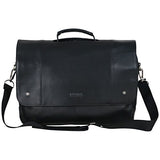 Kenneth Cole Reaction Leather Dual Compartment Flapover 16.0" Computer Business Crossbody Portfolio Laptop Briefcase Black One Size