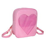 Yingtech Teens Girls Summer Candy Pu Leather Backpack Bag Plastic Heart Love Beach School Bag