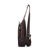 Sealinf Men'S Full Grain Leather Crossbody Chest Sling Bag Backpack (Reddish Brown)