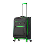 Mia Toro Italy Piuma Softside 24 Inch Spinner Luggage-Green