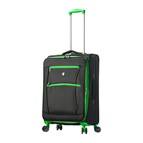 Mia Toro Italy Piuma Softside 24 Inch Spinner Luggage-Green