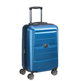 Delsey Luggage Comete 2.0 Expanable Spinner Carry-on, Steel Blue