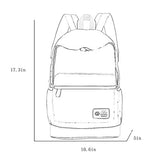 ABage Girl's Canvas Backpack Set Lightweight Patterned 3-Piece Laptop Bookbag, Green