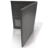 RFID Blocking Leather Passport Holder For Men and Women - Black