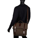 Sharo Leather Bags Leather And Canvas Messenger Bag (Brown)