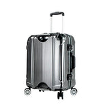TPRC 20" "Luna Collection" Carry-On Luggage with Sturdy Aluminum Frame, WIDE-BODY, Dual 8-Wheel Spinner System, and TSA Locks, Brushed Black Color Option