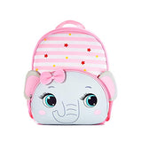 Toddler Backpack Waterproof Preschool Backpack 3D Cute Cartoon Neoprene Animal Schoolbag for Kids for 2-5 Years Boys Girls (Grey Elephant)