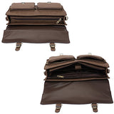 Banuce Mens Faux Leather Briefcase Pu Business Tote Flapover 13 inch Laptop Messenger Satchel Bag