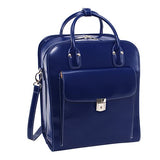 McKlein, W Series, LA Grange, Top Grain Cowhide Leather, 15" Leather Vertical Patented Detachable -Wheeled Ladies' Laptop Briefcase, Navy (96497)