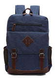 Zuolunduo Vintage Canvas College School Bag Laptop Bag Backpack M8675Sj,Darkblue