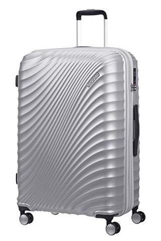 American Tourister Jetglam - Spinner Large Expandable Luggage, 77 cm, 109 L Grey (Metallic Silver)