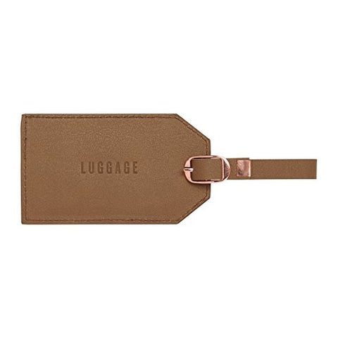 C.R. Gibson Luggage Tag, Brown Leatherette