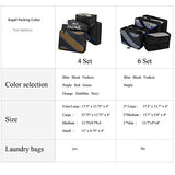 4 Set Packing Cubes,Travel Luggage Packing Organizers with Laundry Bag