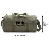 USMC SEMPER FIDELIS Army Sport Heavyweight Duffel Bag on Olive & Black, Medium