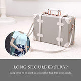 Unitravel Vintage Suitcase PU Little Handbag Cosmetic case Gray 12 inch (Gray)