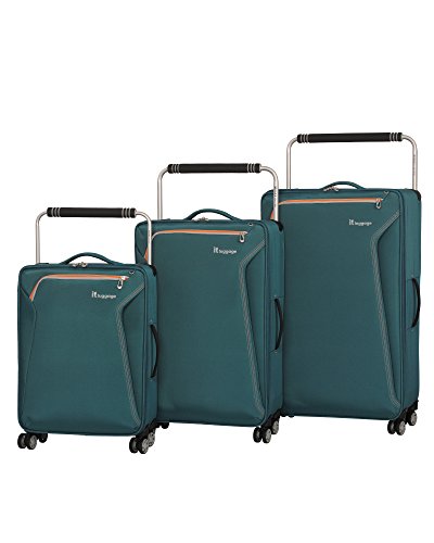 it luggage World's Lightest Accent 8 Wheel 3 Piece Set, Mediterranean Green