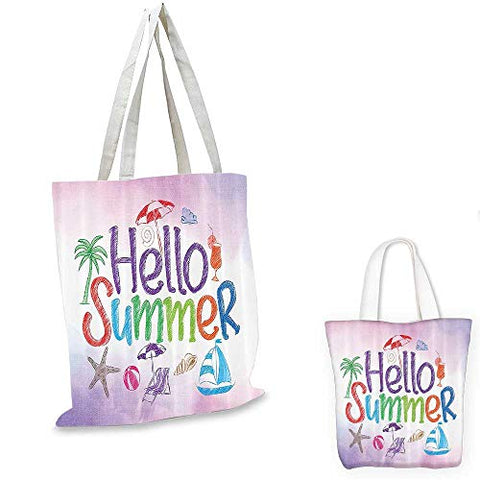 Lifestyle ultralight shopping bag Hello Summer Motivational Quote with Cocktail Umbrella Palms