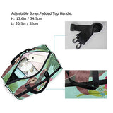 Travel Tote Luggage Weekender Duffle Bag, Flamingo Sloth Palm Tree Large Canvas shoulder bag with