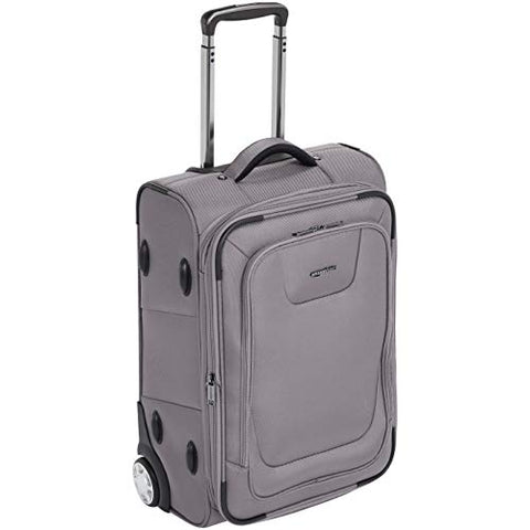 AmazonBasics Premium Upright Expandable Softside Suitcase with TSA Lock - 22 Inch, Grey