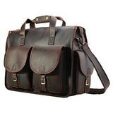Polare 17" Vintage Full Grain Leather Messenger Bag For Laptop Briefcase Satchel Bag
