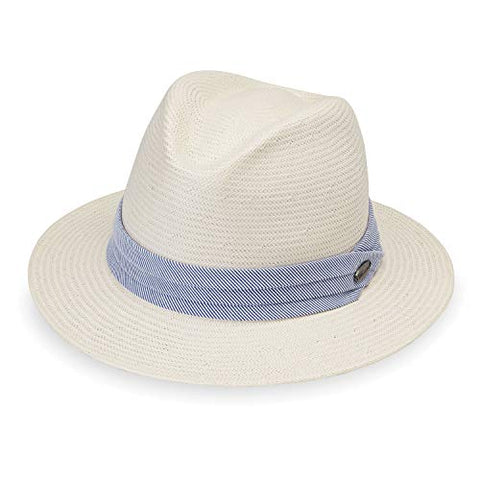 Wallaroo Hat Company Women's Monterey Fedora - Natural - Elegant Fedora, Modern Style