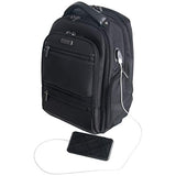 Kenneth Cole Reaction Dual Compartment 17" with USB Laptop Backpack Black One Size