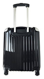Trendy Flyer Carryon Travel Bag Rolling 4 Wheel Spinner Luggage Case Black