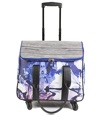 Hang Accessories Printed Waxed Canvas Rolling Carry On Trolley Bag - Wheeled Travel, Work, And