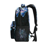 Backpack Travel Universe Wolf Space Galaxy School Bookbags Shoulder Laptop Daypack College Bag