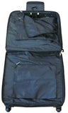 Amerileather Cowhide Leather Black 21.5-inch Wheeled Garment Bag