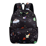 Kids Preschool Backpack for Boys Girls Kindergarten Toddler Bookbag Water Resistant (Black Space-S/24)