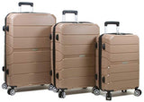 Dejuno Ark 3-Piece Lightweight Hardside Spinner Luggage Set-Pink