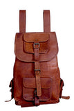 KPL Genuine Leather Backpack Rucksack Satchel Hiking Bag School Leather Bag