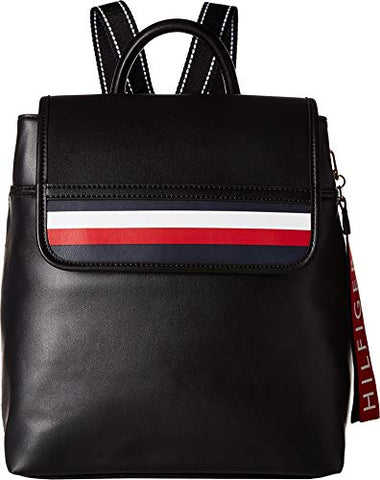 Tommy Hilfiger Women's Gianna Smooth PVC Backpack Black One Size
