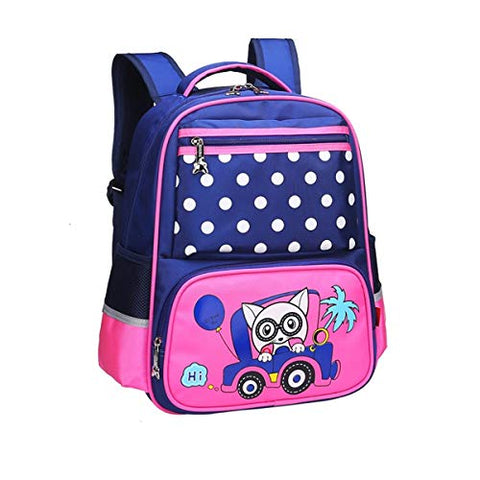 Children School Backpack Bags for Girls Students Kids Gift(Red with blue F)