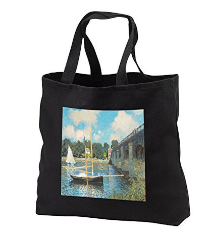 TDSwhite – Miscellaneous Photography - Bridge Painting Claude Monet Fine Art - Tote Bags - Black