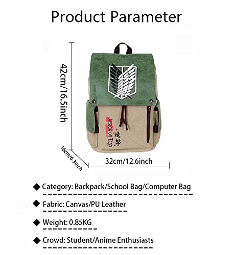 anime attack on titan laptop canvas backpack Shop Attack on Titan Backpack Anime Laptop Ba – Luggage Factory