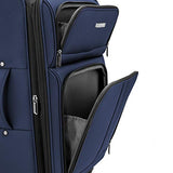 U.S. Traveler Anzio Softside Expandable Spinner Luggage, Navy, Carry-on 22-Inch