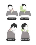 J-Pillow Travel Pillow, British Invention of The Year, 2019 Version with Increased 3D Support for Head, Chin & Neck in Any Sitting Position, Attach to Luggage - Dark Blue