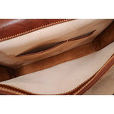 Floto Novella Roller Buckle Briefcase Messenger Bag in Full Grain Leather (Saddle Brown)